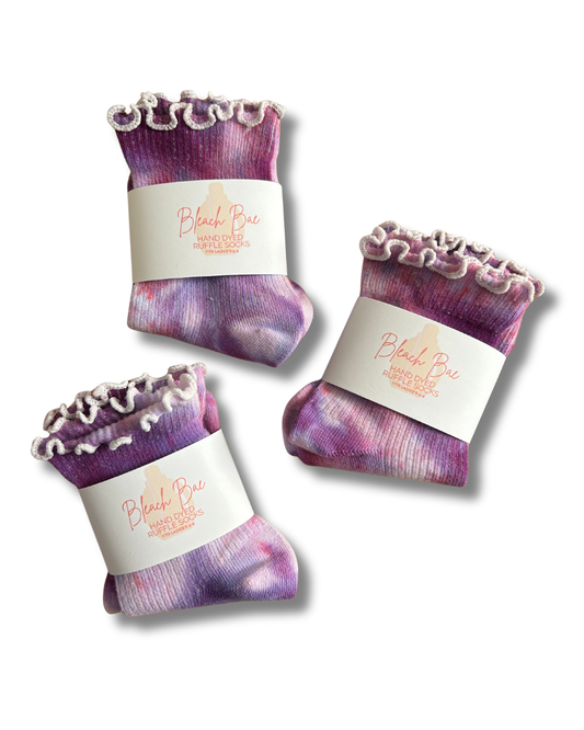 Hand Dyed Ruffle Socks