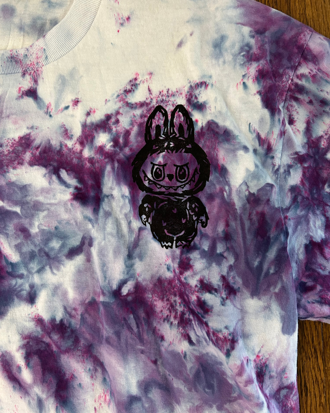 LEBOOBOO PURPLE VARIANTS HAND PRINTED T-SHIRT