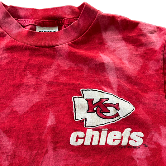 Left chest logo and big back Chiefs Logo Acid Wash T-Shirt