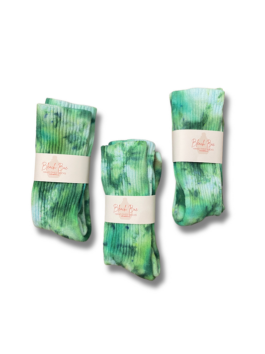 Hand Dyed Socks- Key Lime Green