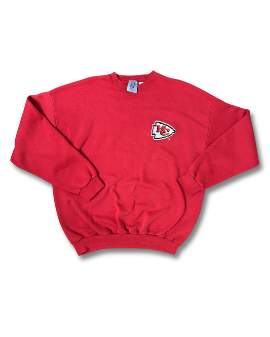 VINTAGE Arrowhead Embroidered Crewneck- Unverified Tony Gonzalez Signature!