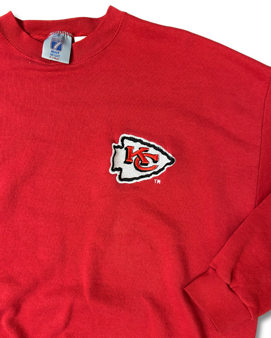 VINTAGE Arrowhead Embroidered Crewneck- Unverified Tony Gonzalez Signature!