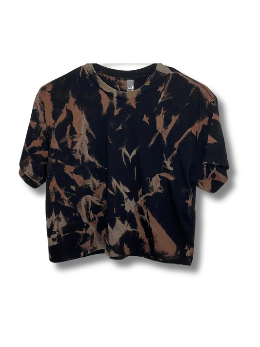 Reputation Black Acid Wash Cropped T-Shirt