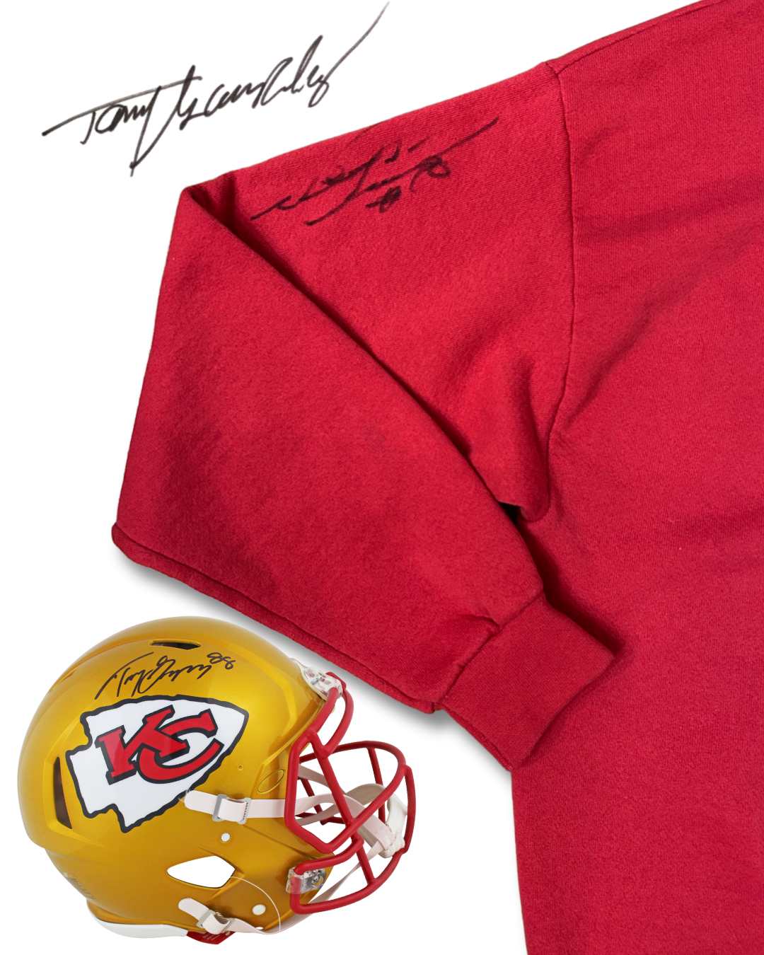 VINTAGE Arrowhead Embroidered Crewneck- Unverified Tony Gonzalez Signature!