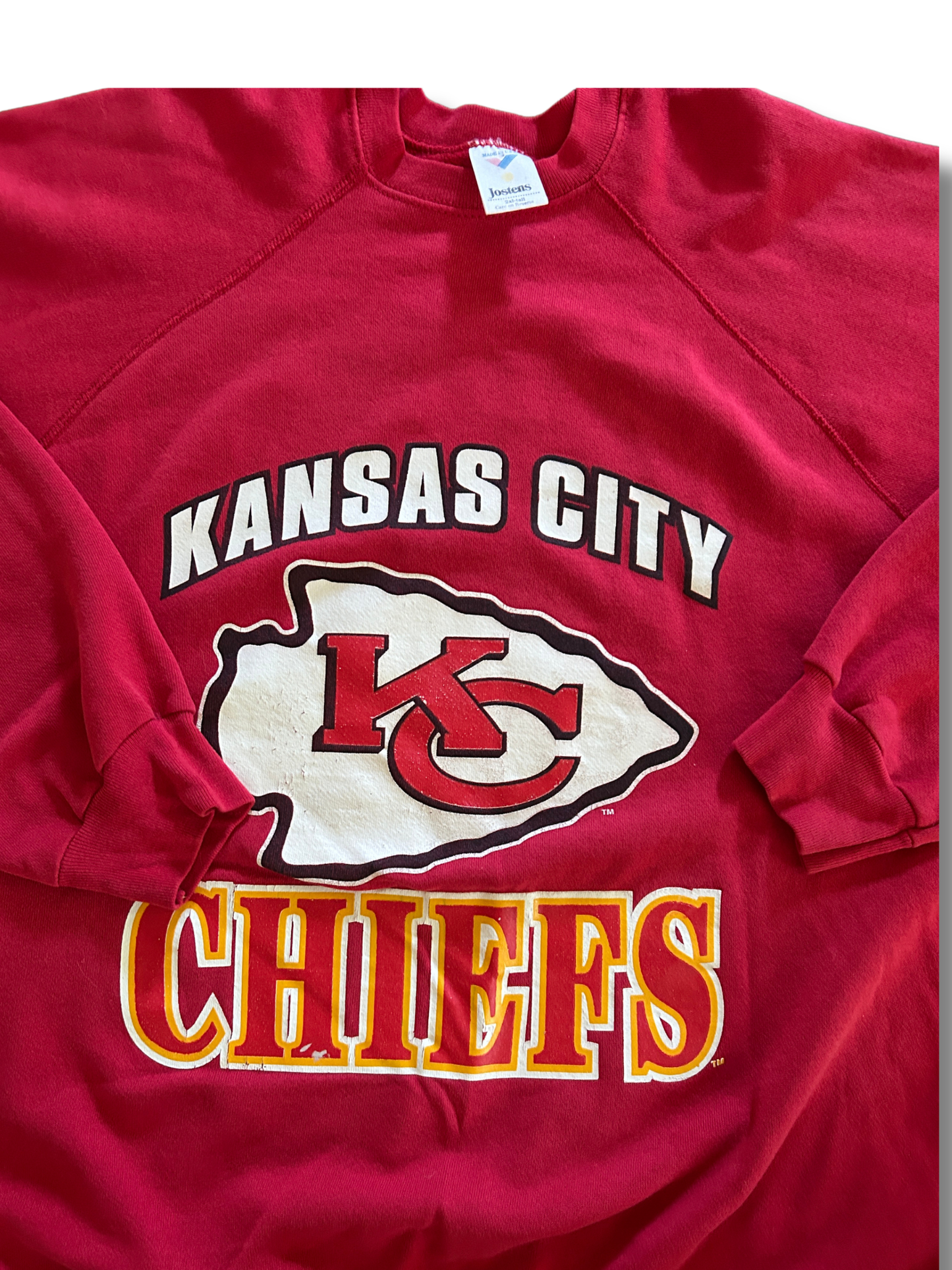 VINTAGE Oversized Kansas City Chiefs Red Jostens Crewneck