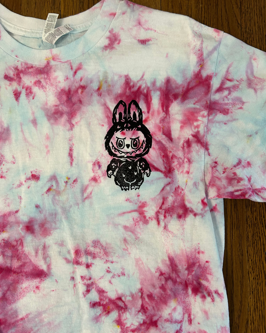 LEBOOBOO PINK VARIANTS HAND PRINTED T-SHIRT
