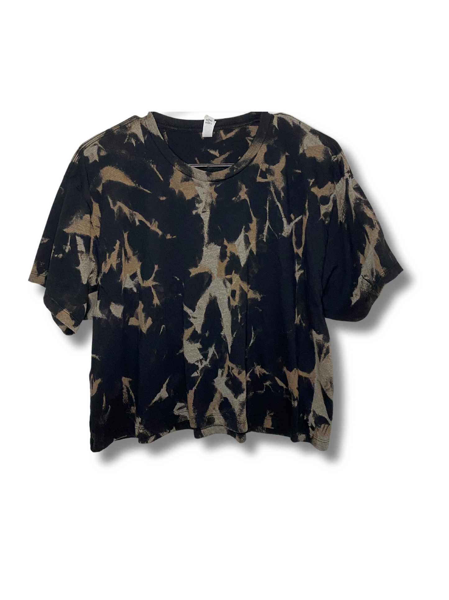 Reputation Black Acid Wash Cropped T-Shirt