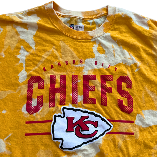 Yellow Chiefs Red logo/lettering Acid Wash T-Shirt