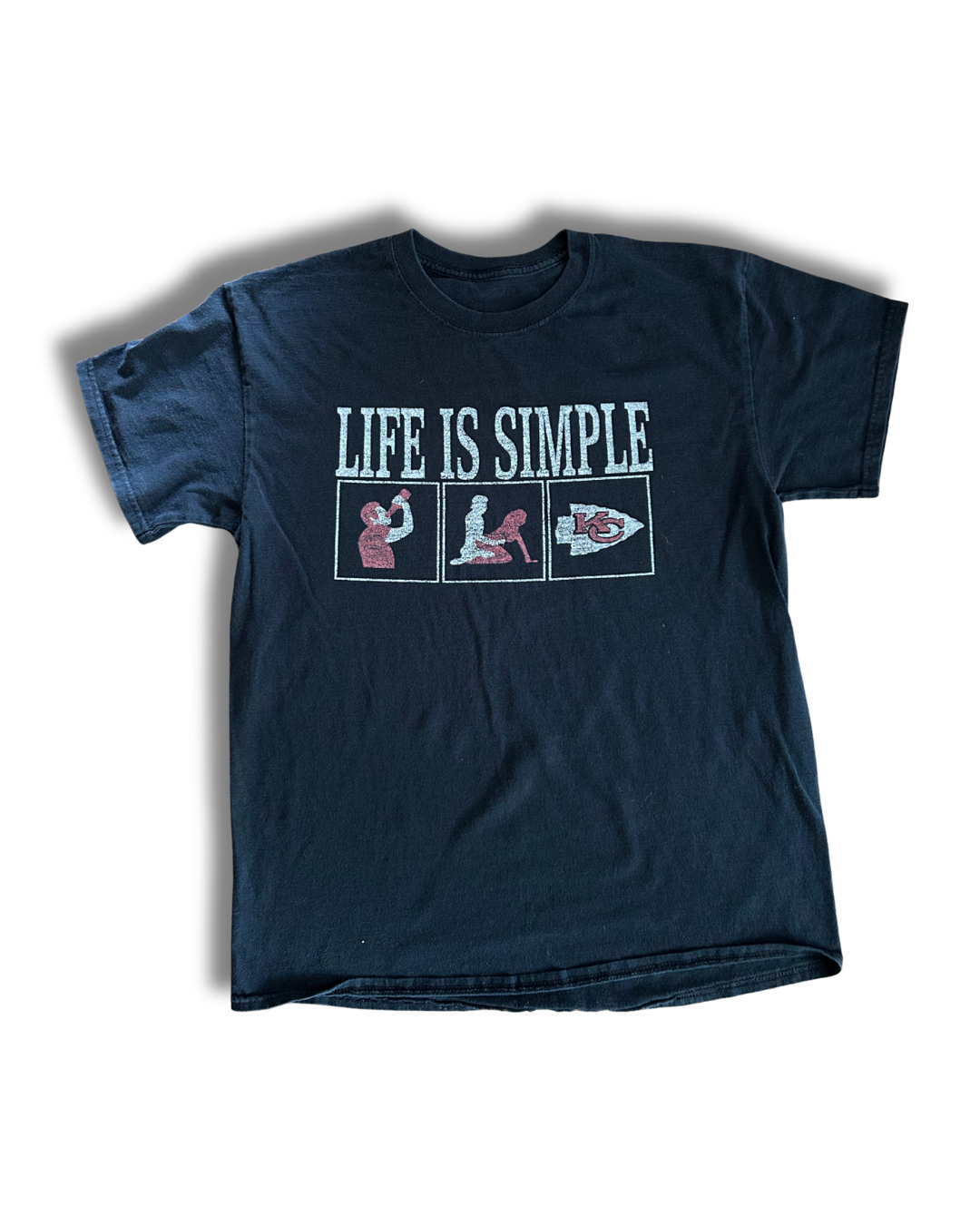 VINTAGE Kansas City Chiefs “Life Is Simple” Novelty Tee