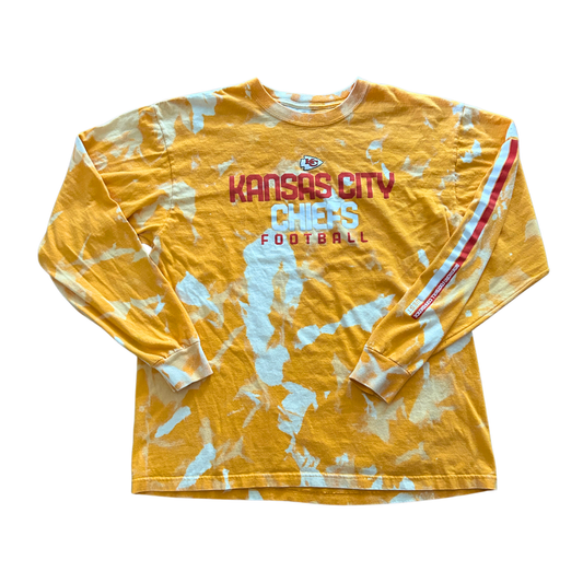 Yellow Chiefs Acid Wash Long Sleeve T-Shirt