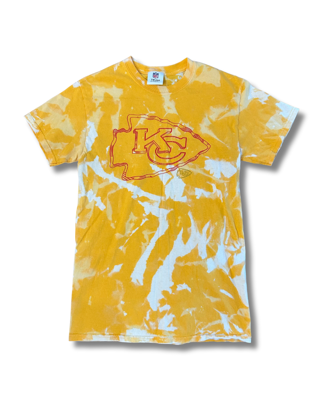 Yellow with Red Arrowhead Acid Wash T-Shirt