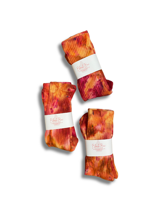 Hand Dyed Socks- Loving Him Was Red