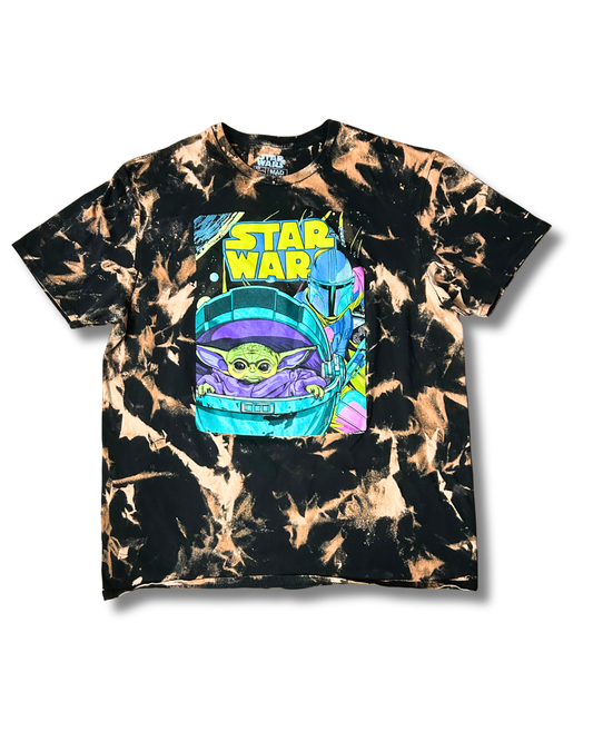 Star Wars Groku and Mando Acid Wash tee