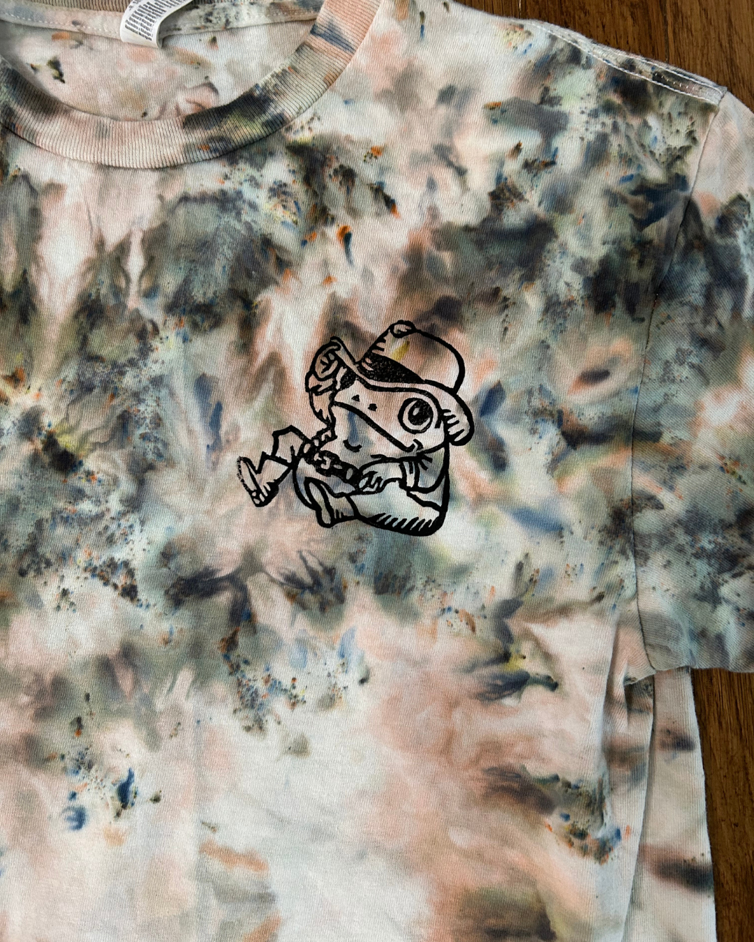 COWBOY FROG GREEN HAND PRINTED T-SHIRT
