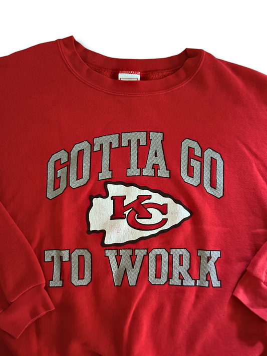 VINTAGE Gotta Go To Work red Chiefs 90's Crewneck Sweatshirt