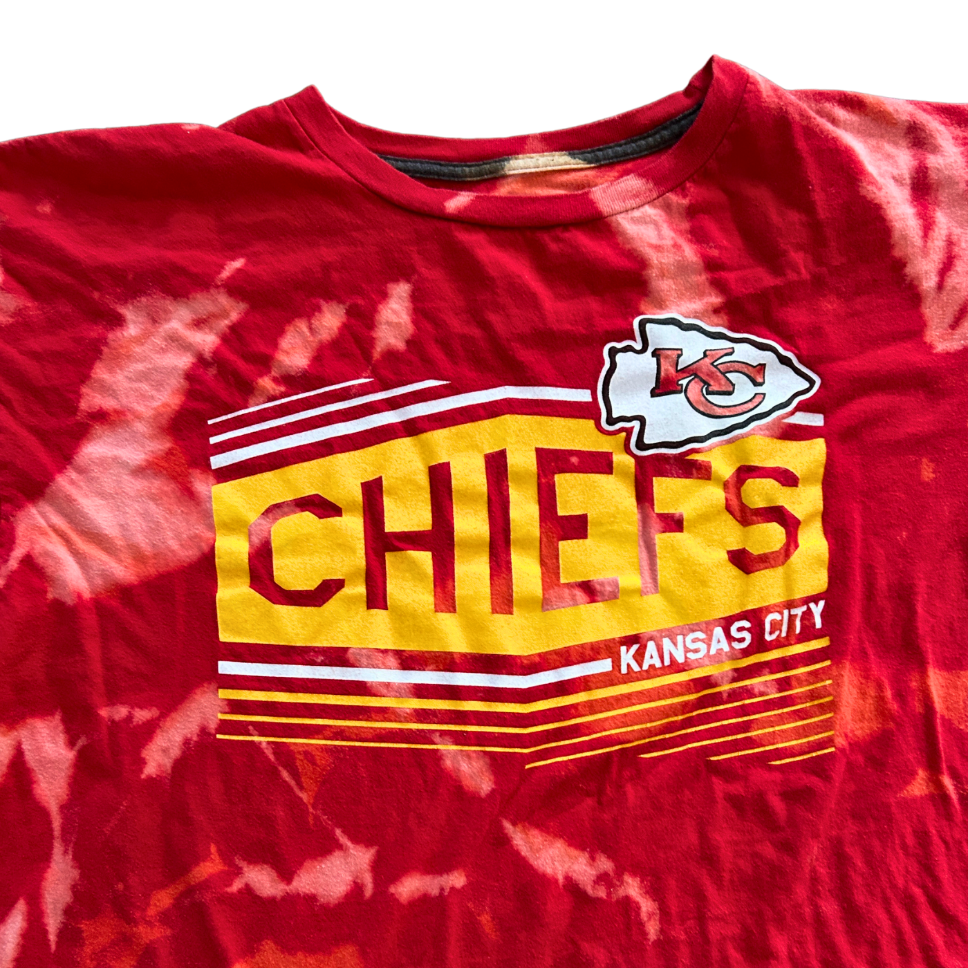 Chiefs Red Yellow Accent Acid Wash T-Shirt