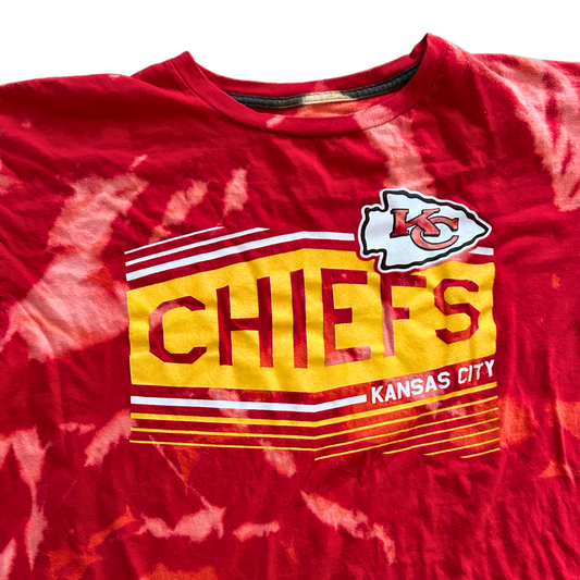 Chiefs Red Yellow Accent Acid Wash T-Shirt