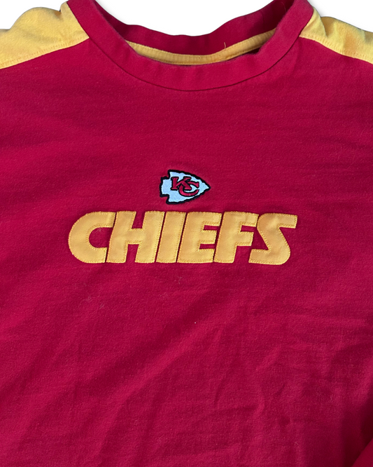 VINTAGE Kansas City Chiefs Red Long Sleeve – Sleeve Detail + Chest Embroidery