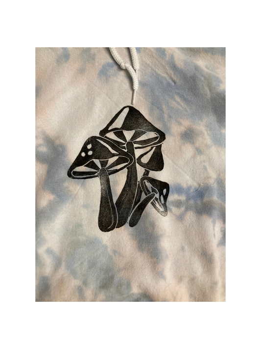 MUSHROOM HAND PRINTED HOODIE