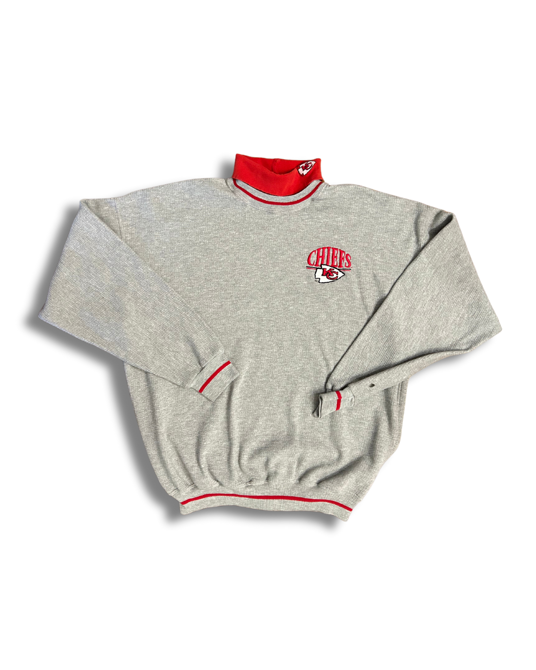 VINTAGE SUPER UNIQUE Chiefs Embroidered Turtleneck Sweatshirt