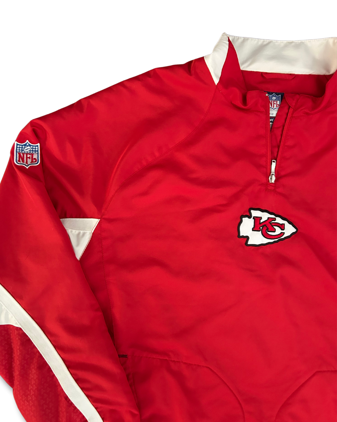 VINTAGE Kansas City Chiefs Red Windbreaker – Quarter Zip, Reebok Embroidery