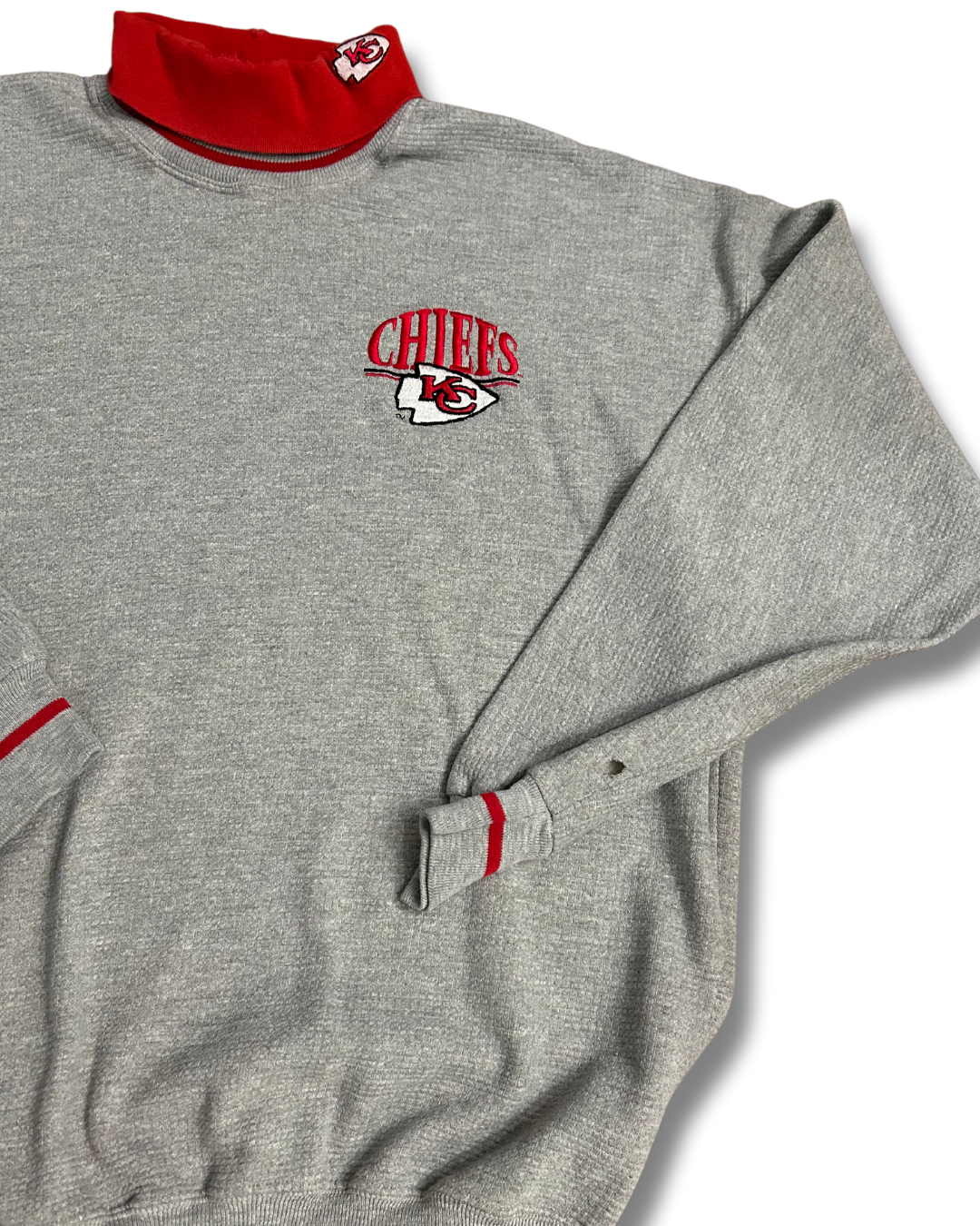 VINTAGE SUPER UNIQUE Chiefs Embroidered Turtleneck Sweatshirt