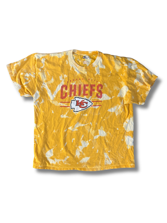Yellow Kansas City Chiefs Acid Wash T-Shirt