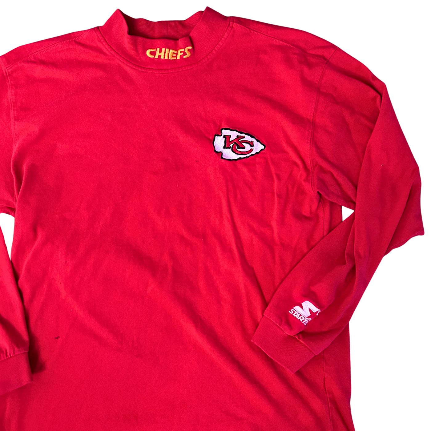 VINTAGE Starter Chiefs Embroidered Mockneck Long Sleeve