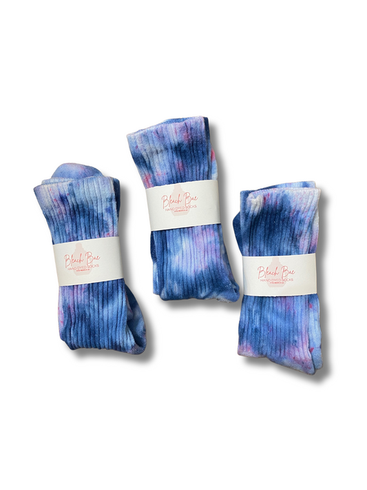 Hand Dyed Socks- Sapphire Tears
