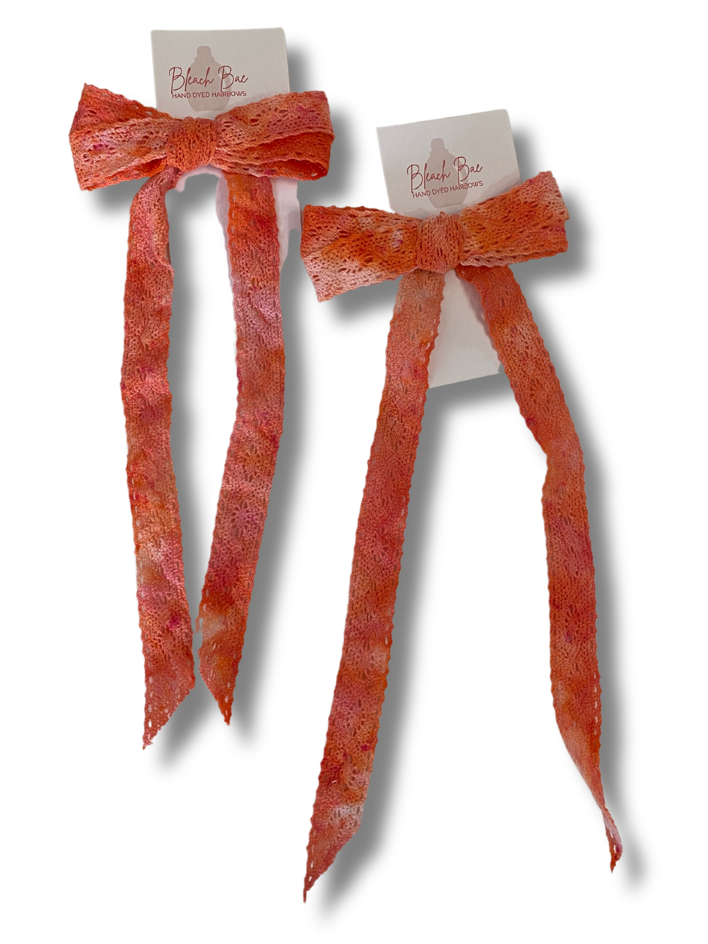 Crocheted Hand Dyed Hair Bows