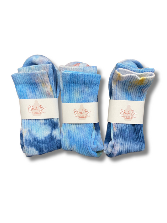 Hand Dyed Socks- crystal blue skies