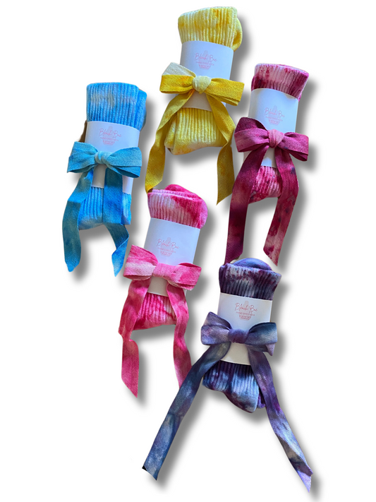Hand Dyed Sock & Hair Bow Set