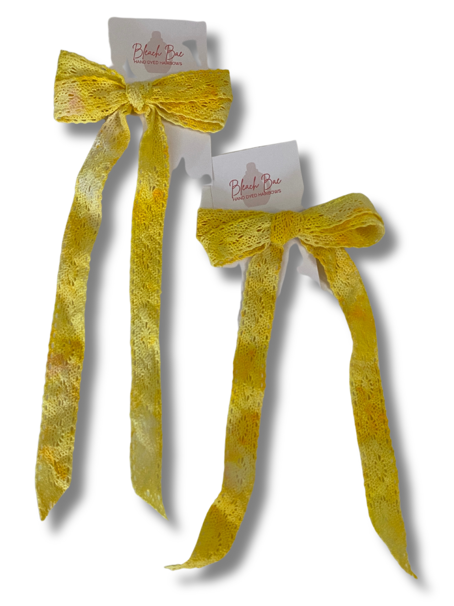 Crocheted Hand Dyed Hair Bows