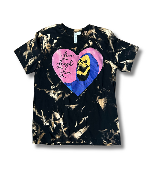Skeletor Live Laugh Love Acid Wash Tee