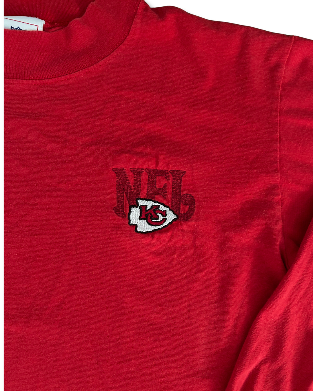 VINTAGE Kansas City Chiefs Red Mock Neck Long Sleeve – Arrowhead Chest Embroidery