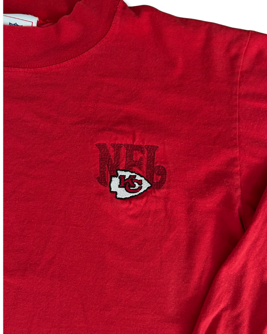 VINTAGE Kansas City Chiefs Red Mock Neck Long Sleeve – Arrowhead Chest Embroidery