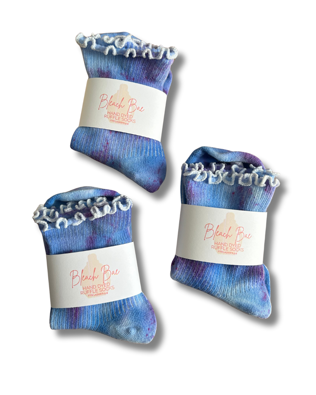 Hand Dyed Ruffle Socks