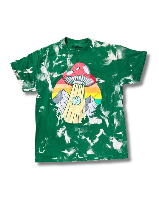 Mushroom Alien Frog Abduction Hand Dyed T-Shirt