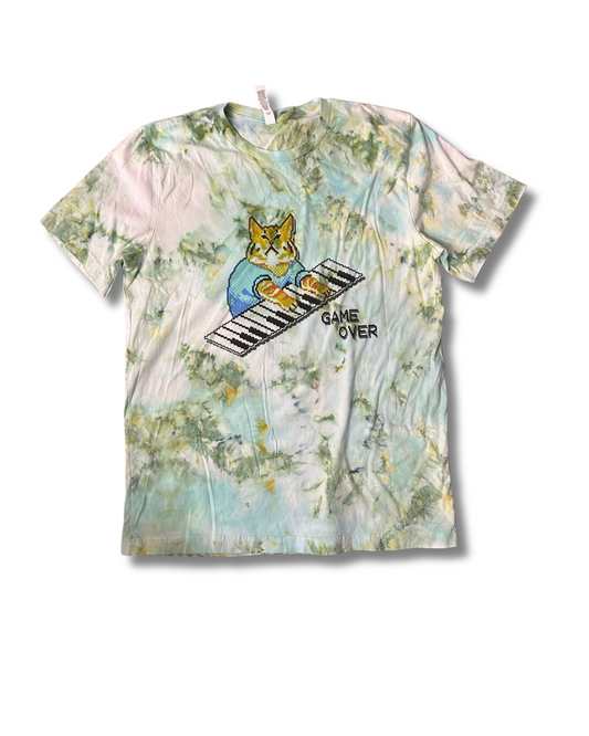 Game Over Cat Ice Dye Tee