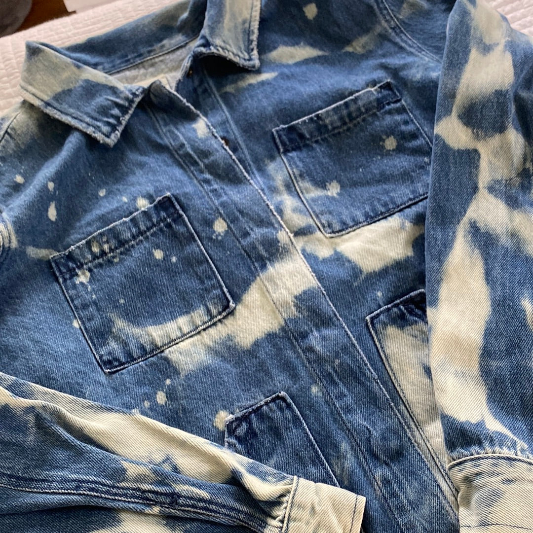 Acid washed chore jacket