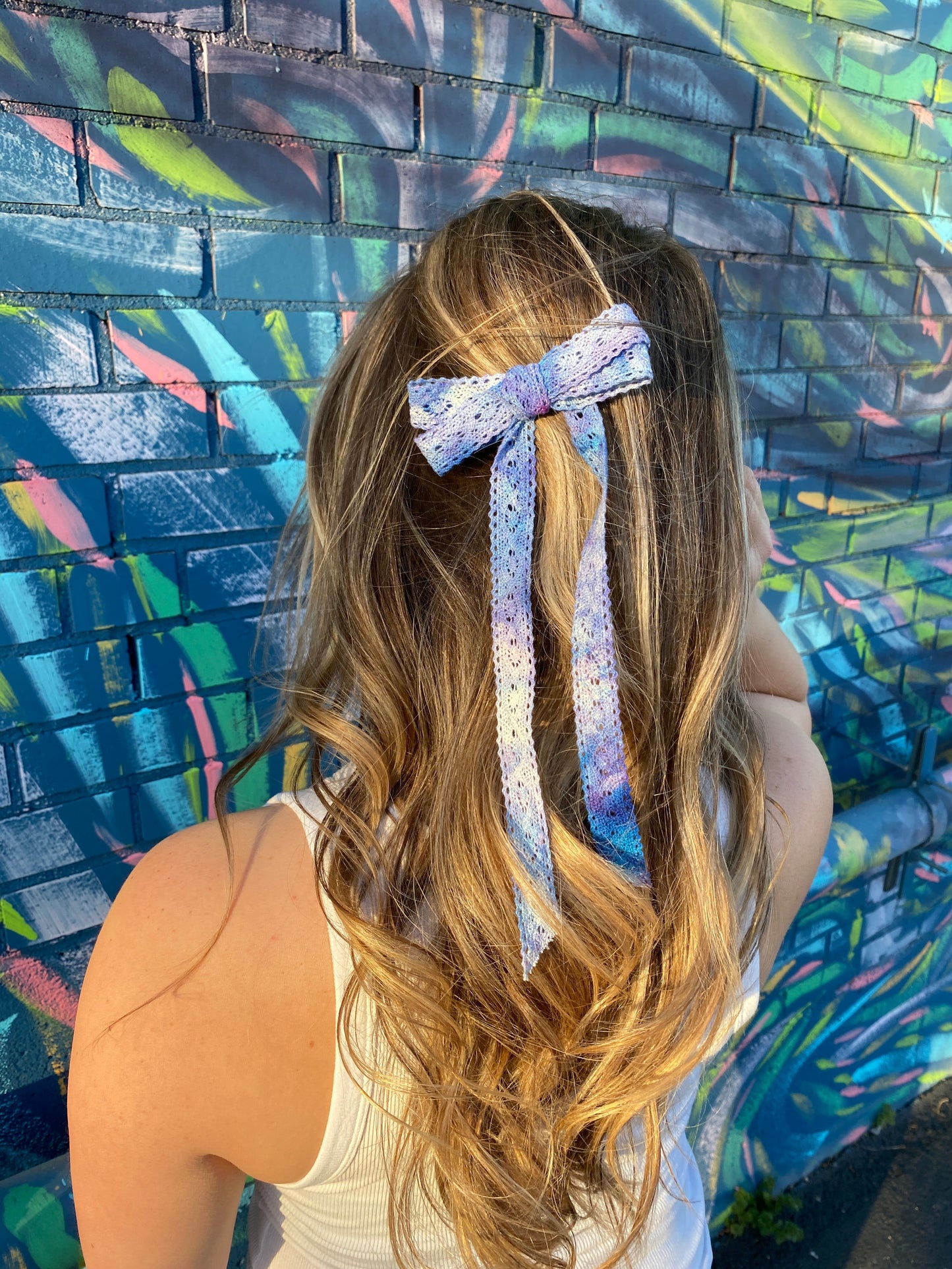 Crocheted Hand Dyed Hair Bows