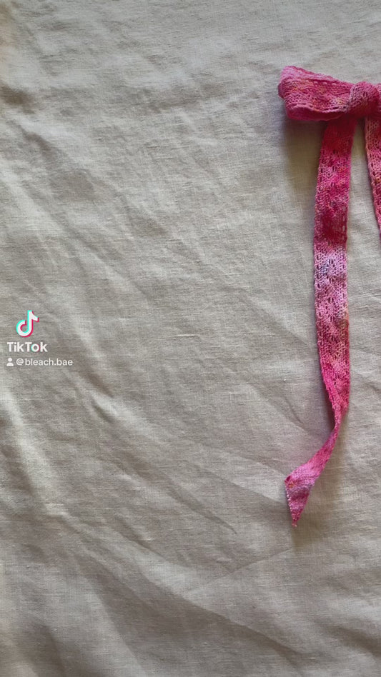 Crocheted Hand Dyed Hair Bows
