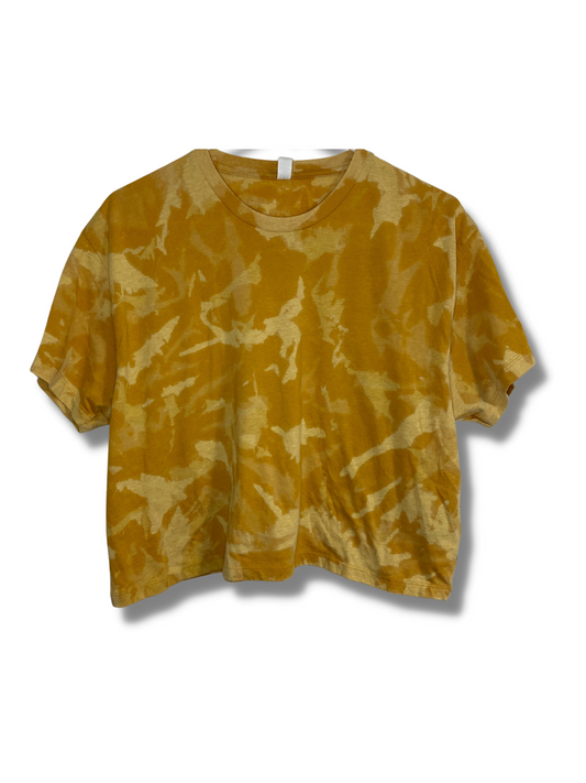 gold rush Acid Wash Cropped T-Shirt