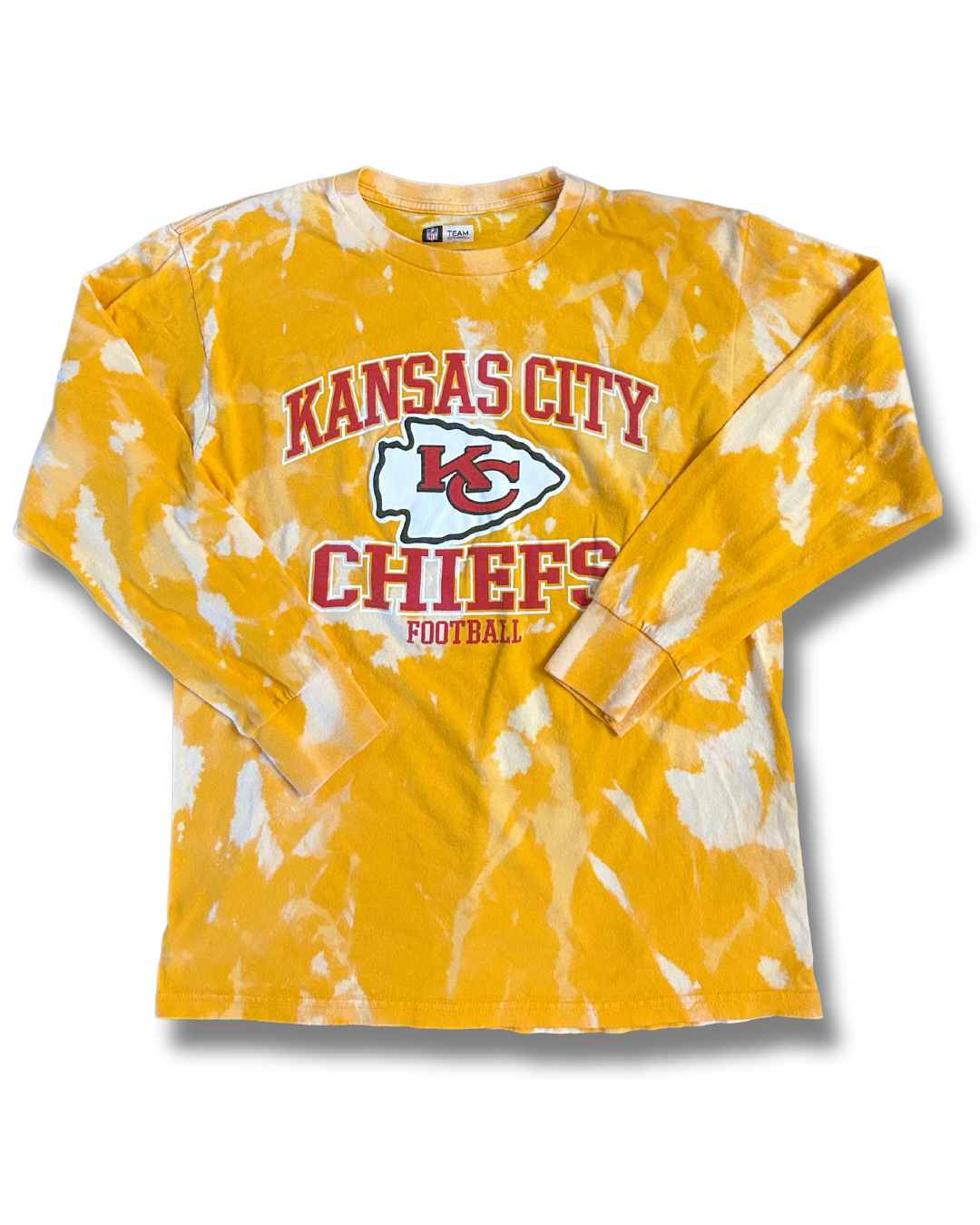 Yellow Acid Wash Classic Chiefs Long Sleeve Shirt