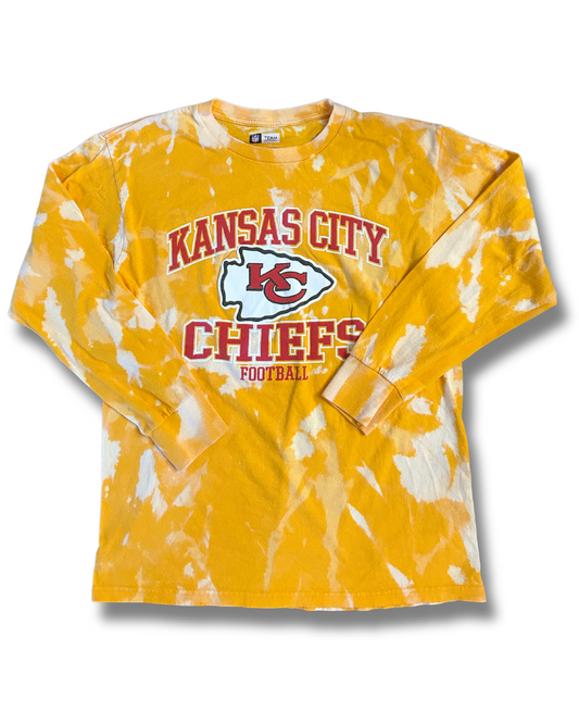 Yellow Acid Wash Classic Chiefs Long Sleeve Shirt