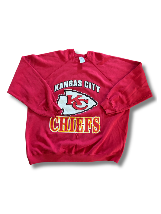 VINTAGE Oversized Kansas City Chiefs Red Jostens Crewneck