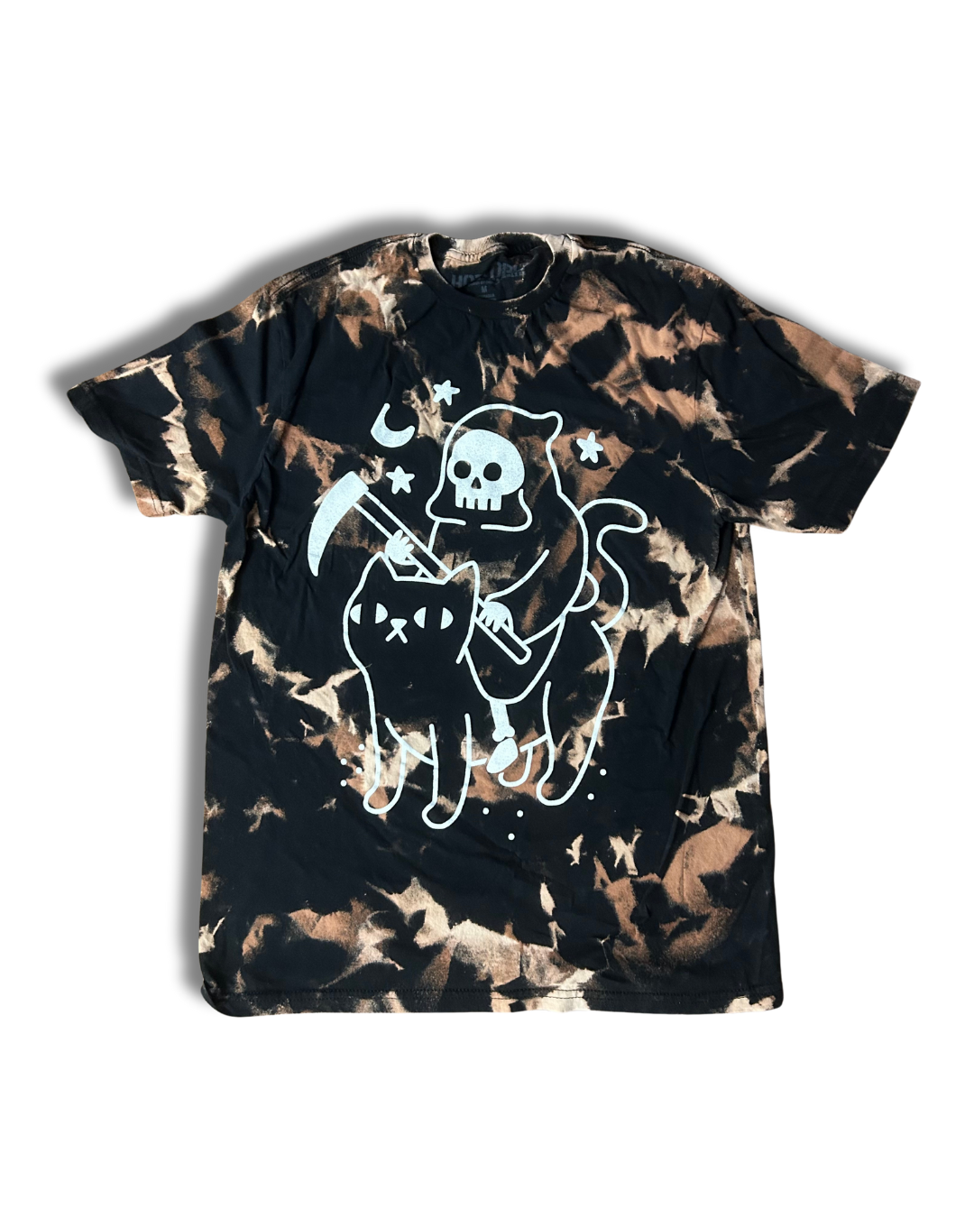 Grimm Reaper Cat Acid Wash T-Shirt