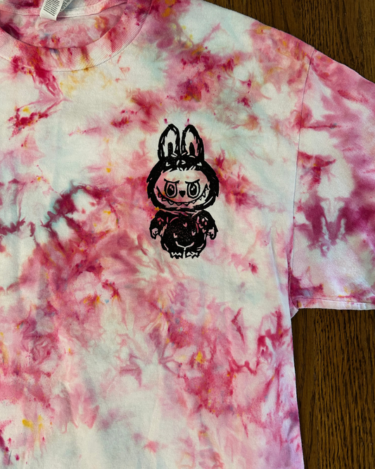 LEBOOBOO PINK VARIANTS HAND PRINTED T-SHIRT