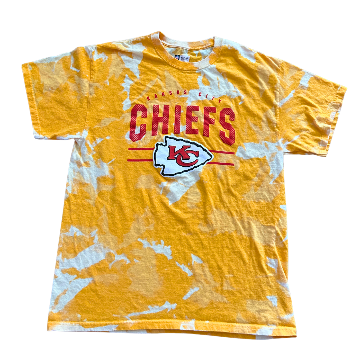 Yellow Chiefs Red logo/lettering Acid Wash T-Shirt
