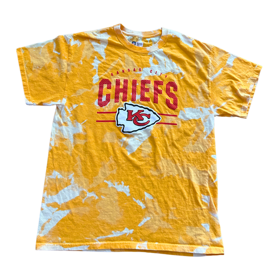 Yellow Chiefs Red logo/lettering Acid Wash T-Shirt